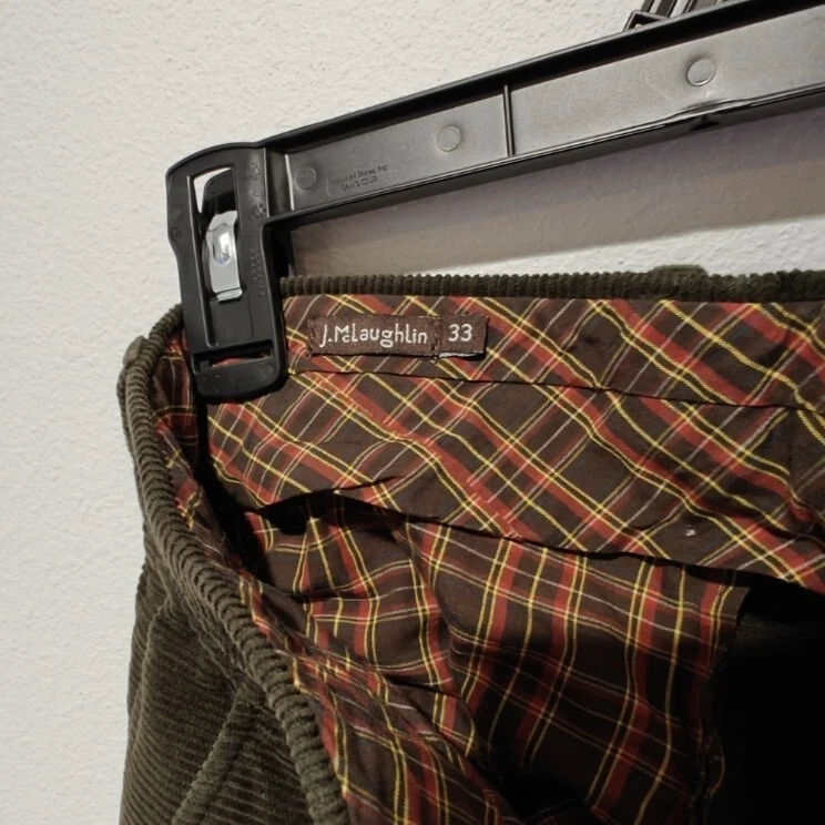 Pantalones de pana J. McLaughlin 32 pierna recta bosque verde tiro alto Foto 4 de 4