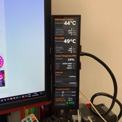 8 8 Inch IPS Display Monitor CPU GPU SSD Touch Monitor Aluminum Alloy for AIDA64
