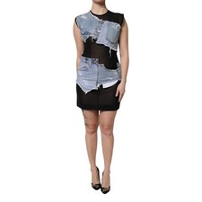 DOLCE & GABBANA Dress Black Blue Sleeveless Denim Mini IT40/US6/S RRP 2630usd