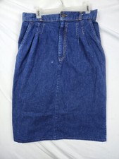 1972 Vtg Levi's Orange Tab Denim A-Frame Skirt Sz 11 Dark Wash 25" Length