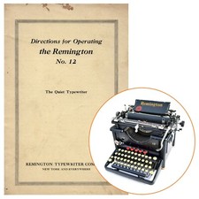 Remington 12 Typewriter Instruction Manual Antique Standard Right Hand Vtg Repro thumbnail