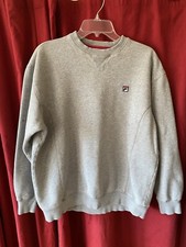 Vintage FILA Embroidered Heather Gray Crewneck Sweatshirt Womens Size M