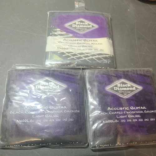 VTG Black Diamond Guitar String Steel light gauge Lot of 3