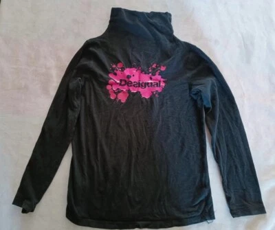 Haut Pull noir col roulé enfant fille - Taille 13 14 ans - Marque Desigual - Photo 1/2