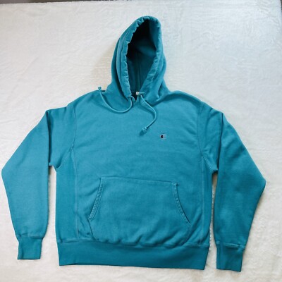 Vintage champion hoodie Reverse Weave 90s Medium Teal, Rare Color  