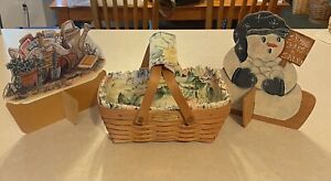 Longaberger 1999 Woven Memories Basket w/ Homestead lid and tie-on .