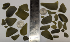Tumbled Waves - Tumbled Army Green Glass