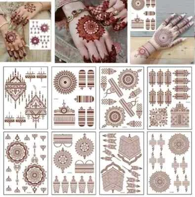 Lace Transfer Rot Henna Hand Arm Tattoo Mehandi Sticker Art Temporäres Tattoo 3