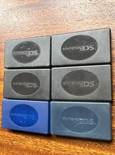 6 Nintendo DS 4-in-1 Game Cartridge Cases Holder Holds 4 Games Black & Blue