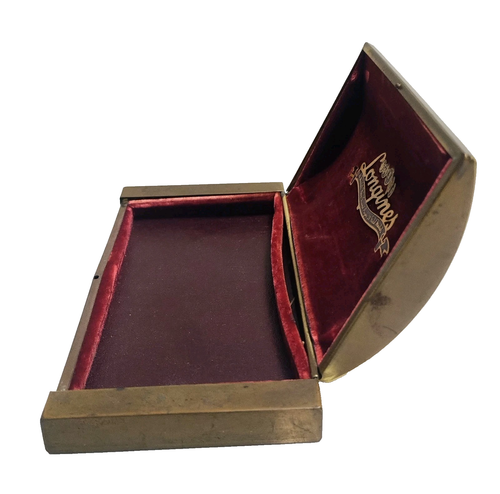 Vintage Swiss Longines Brass Red Velvet Lined Watch Box Storage Case 6.5"x3" - Picture 2 of 11