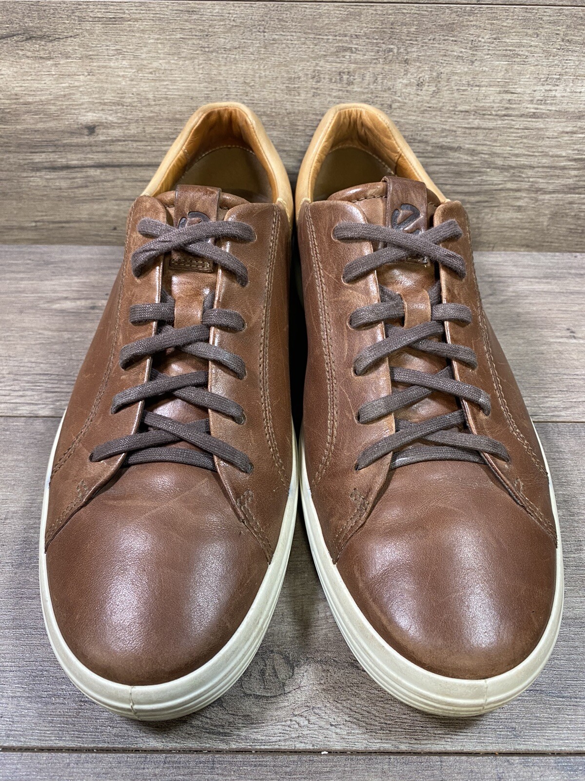 Ecco SOFT 7 Street Sneakers Shoes Brown Comfort Mens Size EU 46 US 12, 12.5