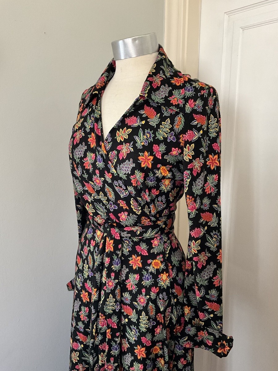 Vintage 1970's Diane Von Furstenberg Floral Jersey Wrap Dress