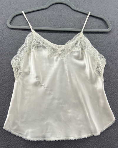 VTG Victoria's Secret Top Sz S Cami Gold Label Ivory Lace Slip Top Bridal Y2K