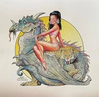 Dragon Darling Dave Stevens & William Stout Fantasy Art Print ~ SIGNED by Stout