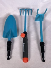 Gardena Combisystem Children's Gardening Tool Set - Trowel Rake Hoe