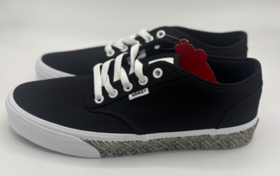 VANS Originals Off the Wall Men's 8.5 Black Printed Midsole Casual Sneakers NEW