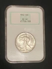 1942 NGC MS62 Silver Walking Liberty Half Dollar 50c – Old Holder Green Label
