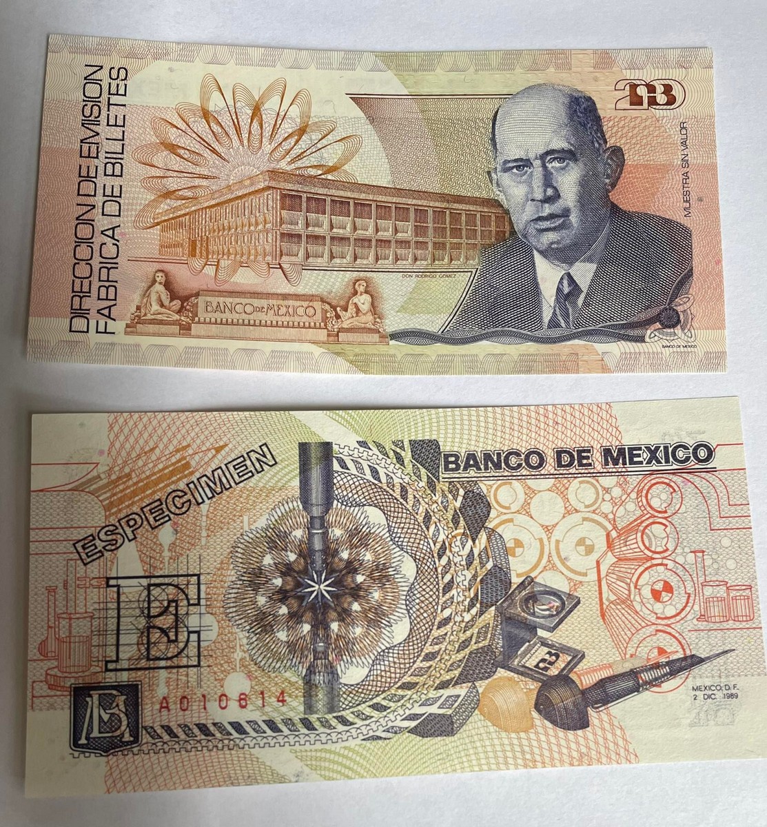 メキシコ 20000ペソ 紙幣 1989年製造 1989 BANK NOTE OF MEXICO 20 ANIVERSARY FABRICA DE BILLETES 1 | eBay