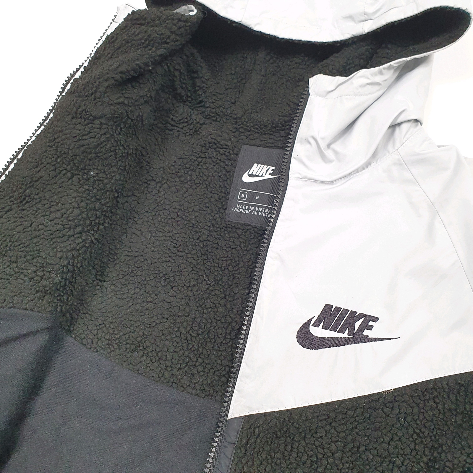Womens NIKE Retro pile Polyester Full Zip Fleece Jumper S image 2