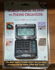 Vtg S II Seiko World Travel HiGlo Alarm Clock Phone Organizer DF4022 New Sealed
