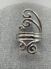 Sterling Silver Swirl Ring 5.8 gr, 1.25 Long, Sz 7