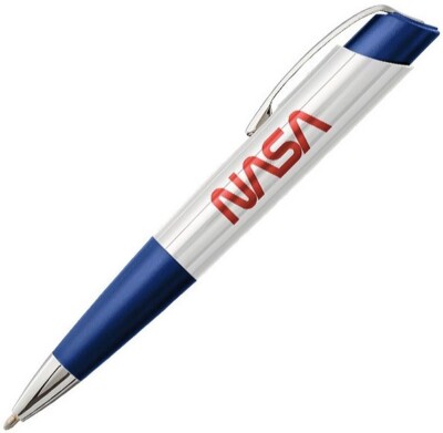 Fisher Eclipse Space Pen - einziehbar - weiß & blau mit NASA-Logo - SECL/WBL