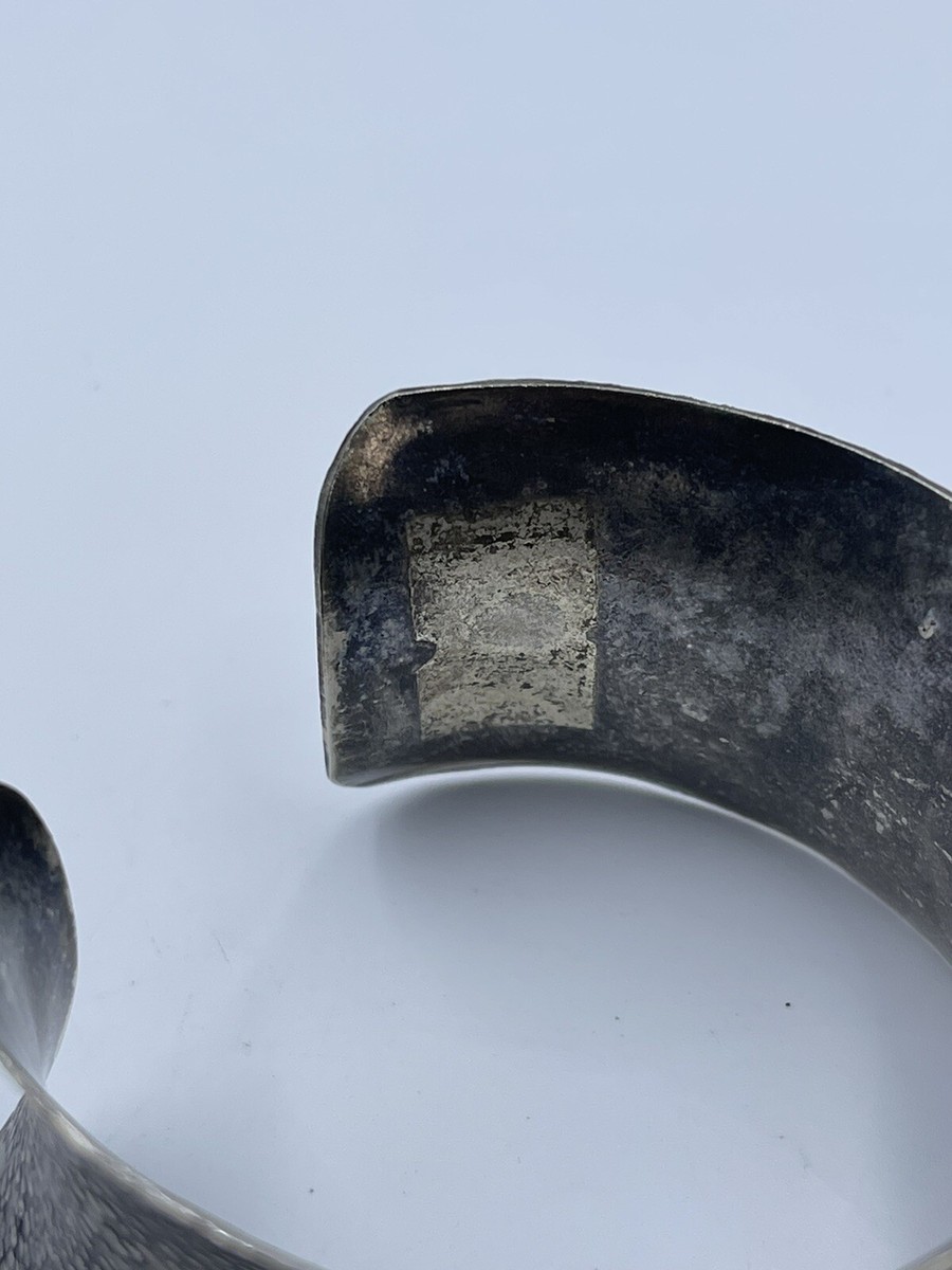 Hammered/etched Sterling Silver Cuff Bracelet View 2