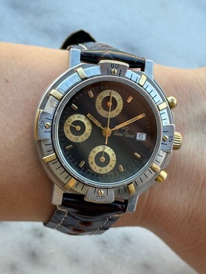 Lucien Rochat Chronograph Automatic 7750 Watch Gold & Steel Mens 42mm Swiss