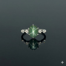 Lindy Star Sapphire Ring Green Star Gemstone ...