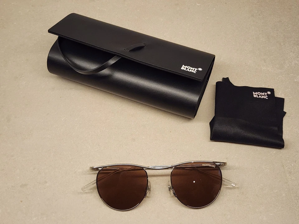 正品勃朗峰太阳镜 MB 0168S 003 49 毫米镜框 0168 — 第 3/4 张图片