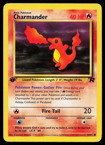 Charmander 50/82 Common 1st Edition Team Rocket Pokémon Card