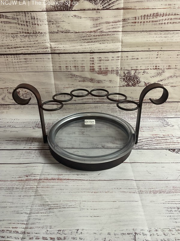 Zodax Metal Shot Glass Holder With Glass Plate