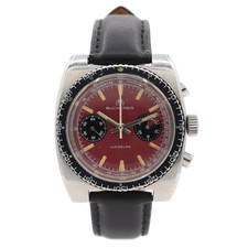 Vintage 37mm Bucherer Wind Red Mens Chronogra...