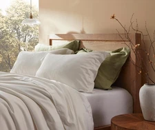 Luxury Goose Down Feathers Pillows Standard Size Set of 2-100% Cotton Cover, ...