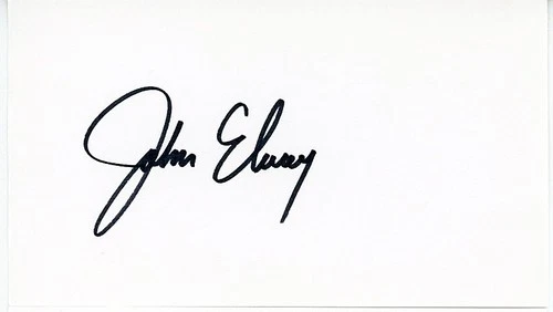 HOF -JOHN ELWAY- Signed/Autograph/Auto DENVER BRONCOS Football Index Card