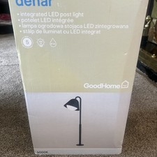 GoodHome Dark grey Mains-powered 1 lamp Integrated LED Outdoor Post light 