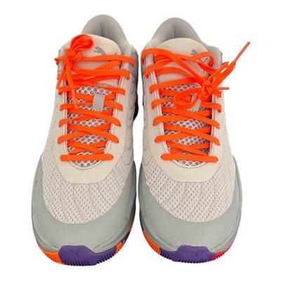 PUMA Court Pro 2 Marble Basketball Shoes Gray Orange Team Violet