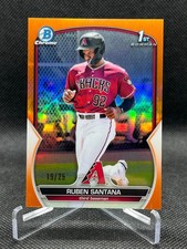 2023 Bowman RUBEN SANTANA ORANGE CHROME REFRACTOR 19/25 DIAMONDBACKS BCP-42