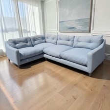 LOAF Slim Jim Corner Sofa- Pale Blue Soft Cotton- Free Delivery within 50 miles