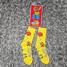 McDonalds 2025 NEW Grinch Meal Adult YELLOW Socks open bag 