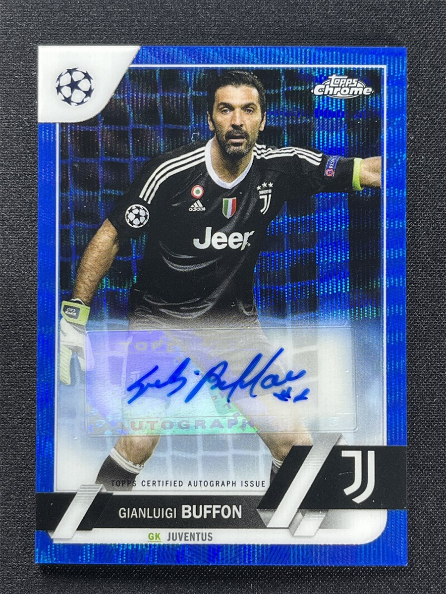 2022-23 Topps Chrome UEFA Gianluigi Buffon #CA-GB Blue Wave Autographs Auto /75