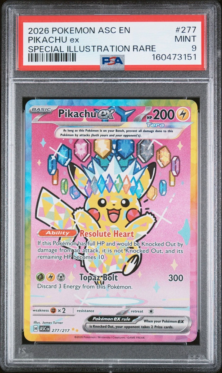 Pikachu Pokémon TCG Grade 9 Rare Individual Collectible Card Game