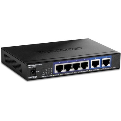 TRENDnet 6-Port 10G Switch, 4 x 2.5G RJ-45 Base-T Ports, 2 x 10G RJ-45 Ports,...