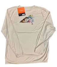 Simms Fishing Solar Tech Tee LS Shirt Snook Artwork LG UPF Quick Dry RARE