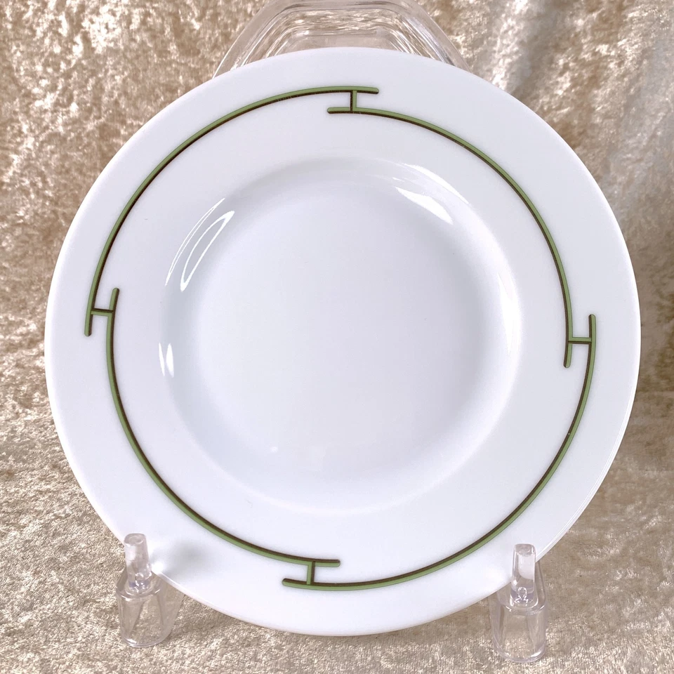 Juego de 2 vajilla de porcelana Hermes Bread Plate Rhythm Rythme rojo y verde 17 cm Foto 2 de 4