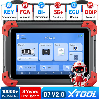 2026 XTOOL D7 V2.0 Auto OBD2 Diagnostic Scanner AI Scan Tool Key Programming