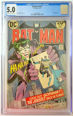 Batman #251 CGC 5.0 Joker Neal Adams Classic Cover DC Comics 1973