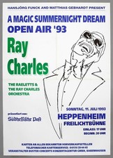 RAY CHARLES & THE RAELETTS &ndash; rare original1993 concert poster