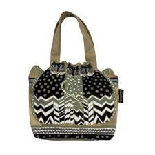 Laurel Burch Purse Tote Bag Tres Gatos Three Cats Polka Dot Cutout Canvas