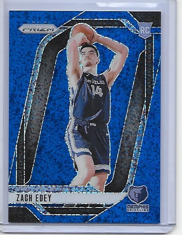 2024-25 Prizm Sparkle BLUE #249 ZACH EDEY Memphis Grizzlies rookie 049/144 RARE